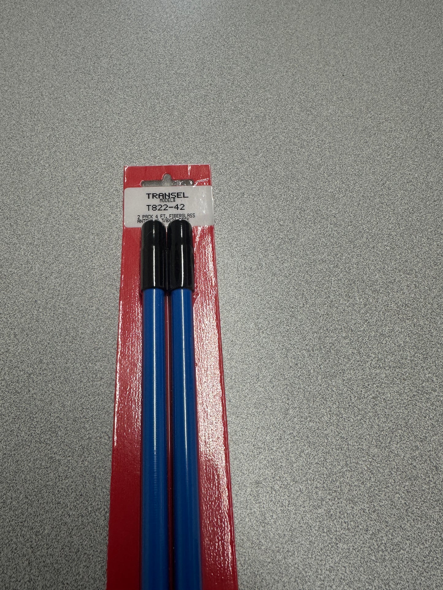 DUAL SET OF 3' BLUE W/BLACK CAPS FIBERGLASS CB ANTENNA WHIPS FOR COBRA,UNIDEN