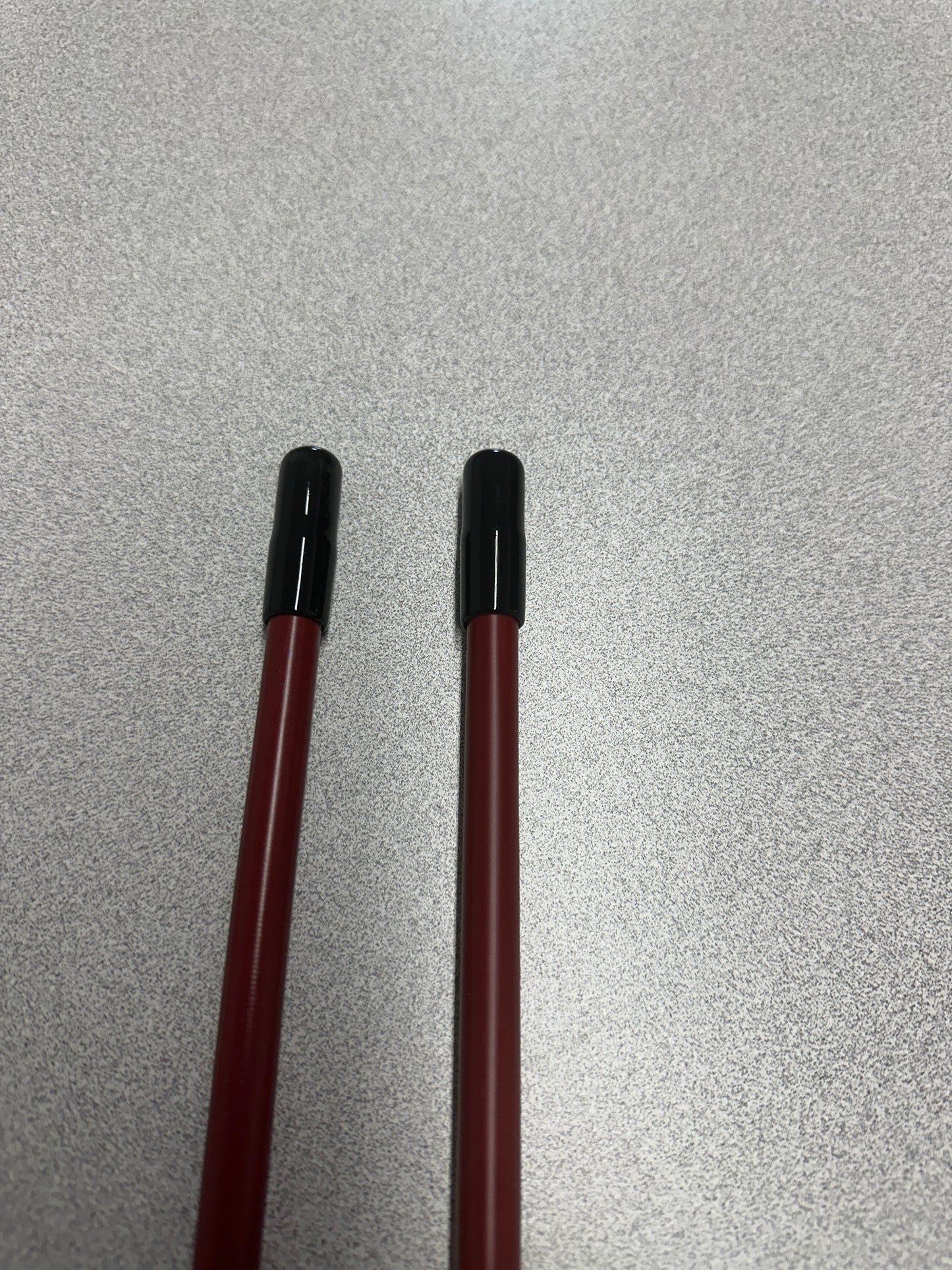 DUAL SET OF 2 FOOT RED W/BLACK CAPS FIBERGLASS CB ANTENNA FOR COBRA,UNIDEN