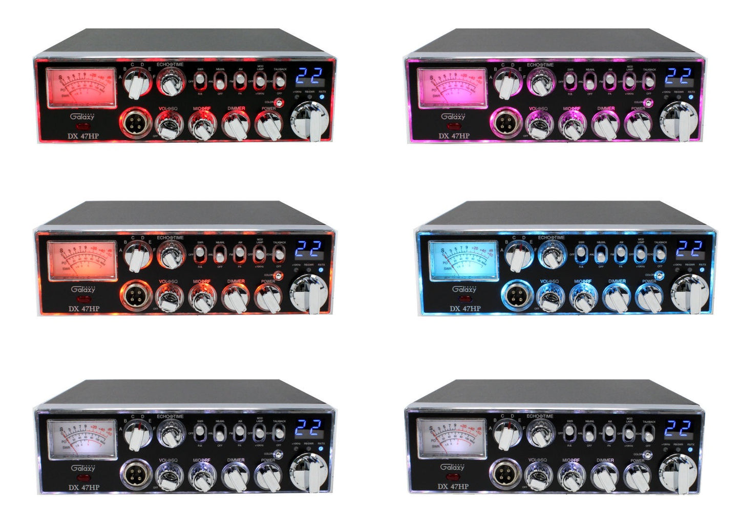 Galaxy DX47HP 100+ Watt 10 Meter Radio With Multi-Color Display Echo And Talkback