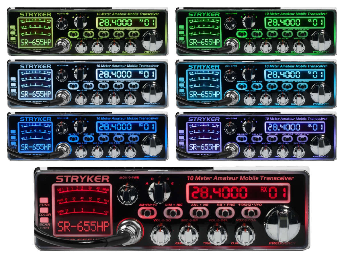 Stryker SR-655HPC 100 Watt Model 10 Meter Radio High Power, Frequency Counter, Custom Display