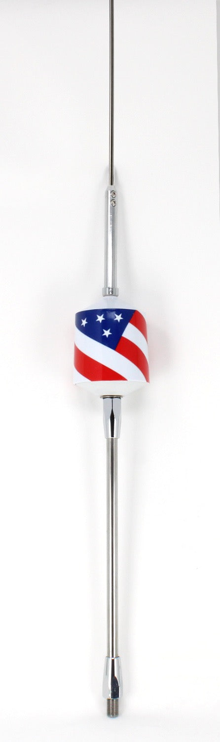 Wilson Trucker T2000 American Flag 5" & 10" shaft w/49" Whip CB Radio Antenna 305FLAG
