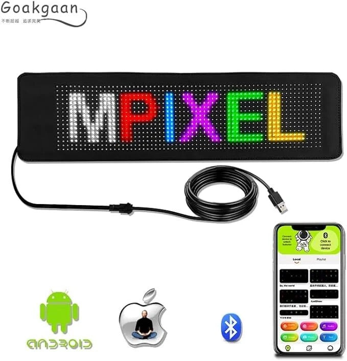 LED LARGE FLEXIBLE SIGN 25.6"X8.6" FULLY PROGRAMMABLE WITH APP