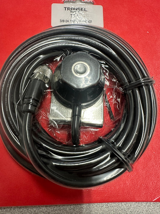 TRANSEL TT1 3/8-24 TRUNK LIP ANTENNA MOUNT & 17FT RG58 COAX CABLE Ham or CB ASSEMBLY