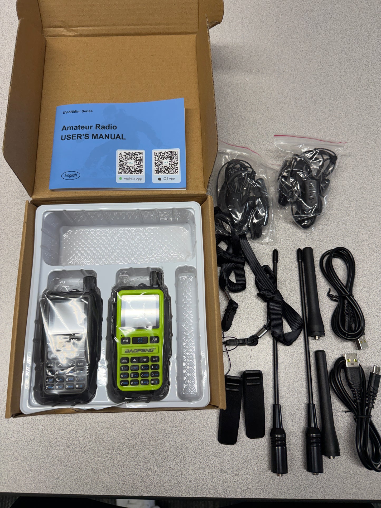BOAFANG  UV-5R Mini Ham Radio Long Range Handheld Two Way Radio 2 PACK