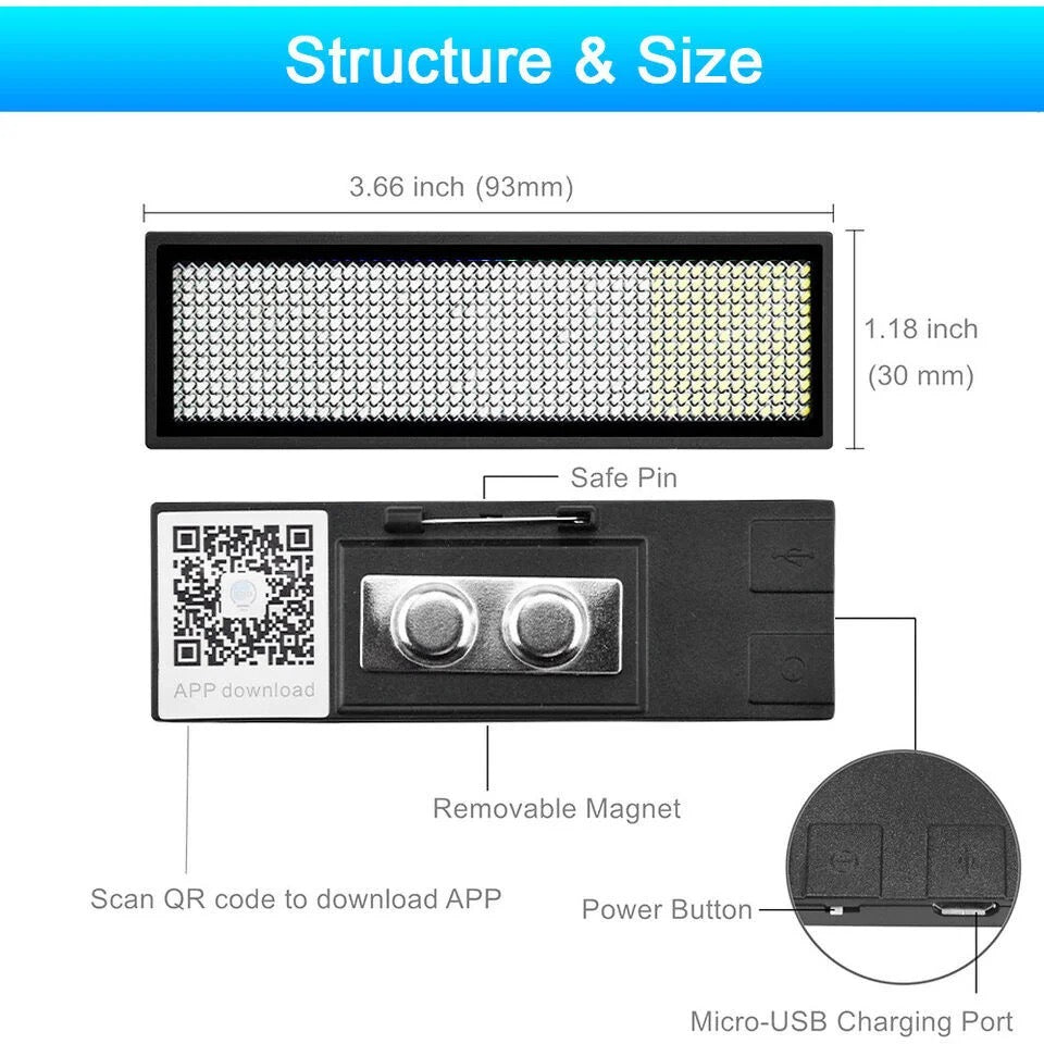 LED PROGRAMMABLE BADGES