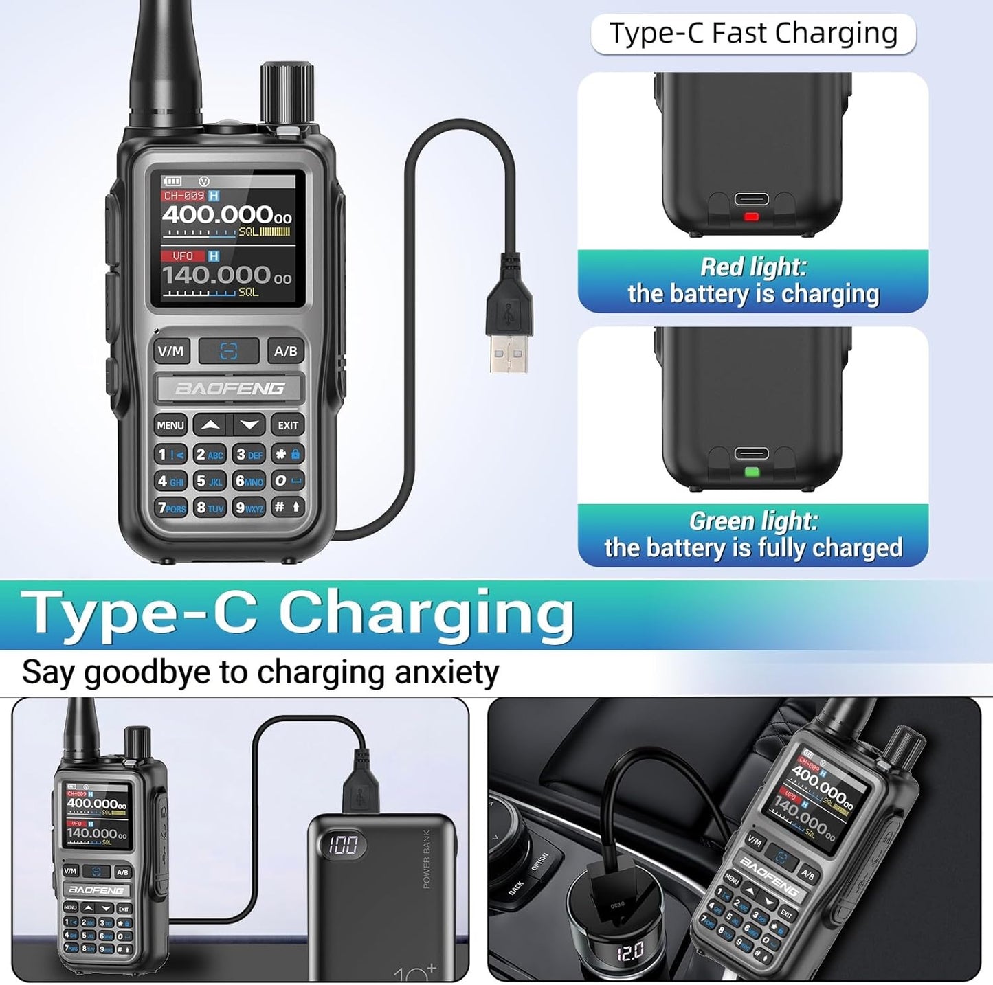 BOAFANG  UV-5R Mini Ham Radio Long Range Handheld Two Way Radio 2 PACK